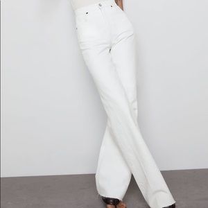 ZARA wide leg full length jeans - white